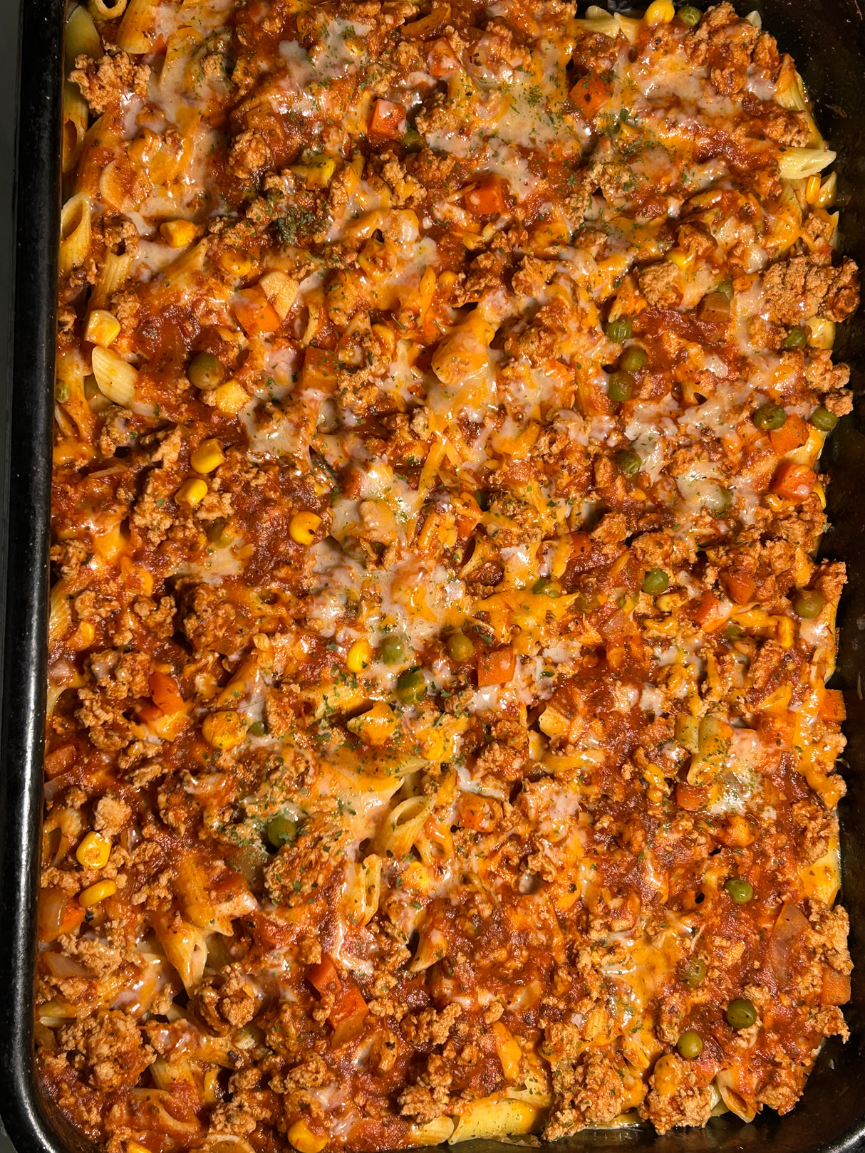 2 LAYER CHESSY GROUND CHICKEN PASTA