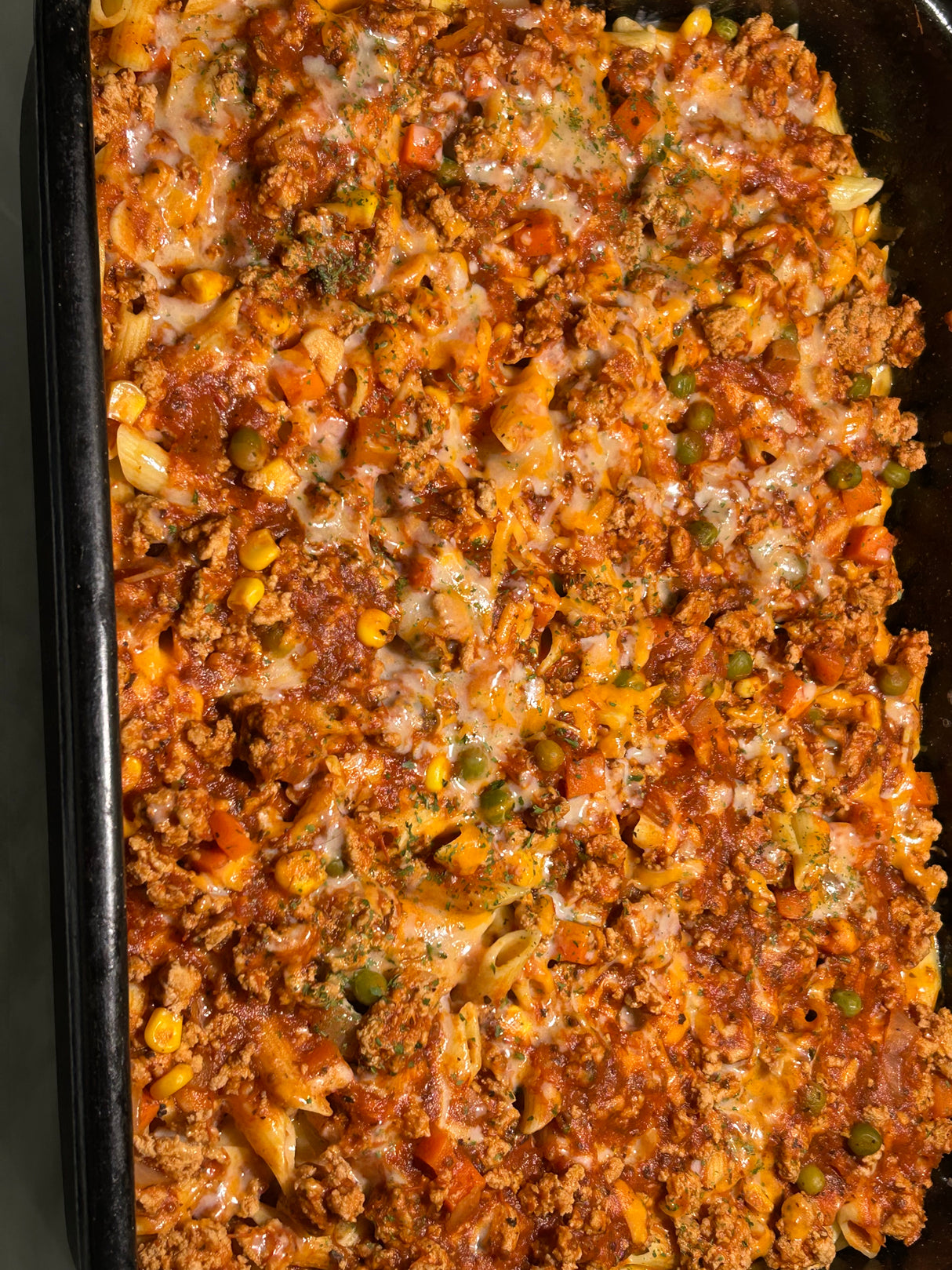 2 LAYER CHESSY GROUND CHICKEN PASTA