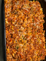2 LAYER CHESSY GROUND CHICKEN PASTA