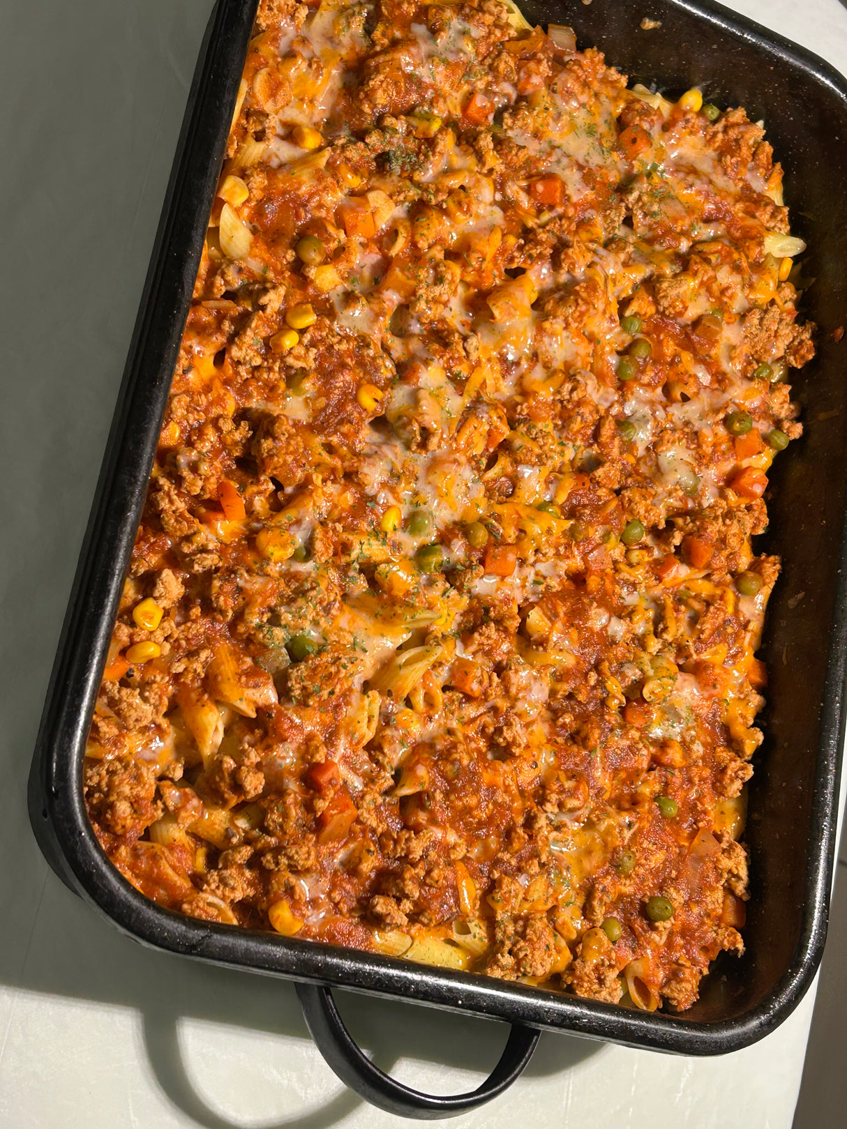 2 LAYER CHESSY GROUND CHICKEN PASTA