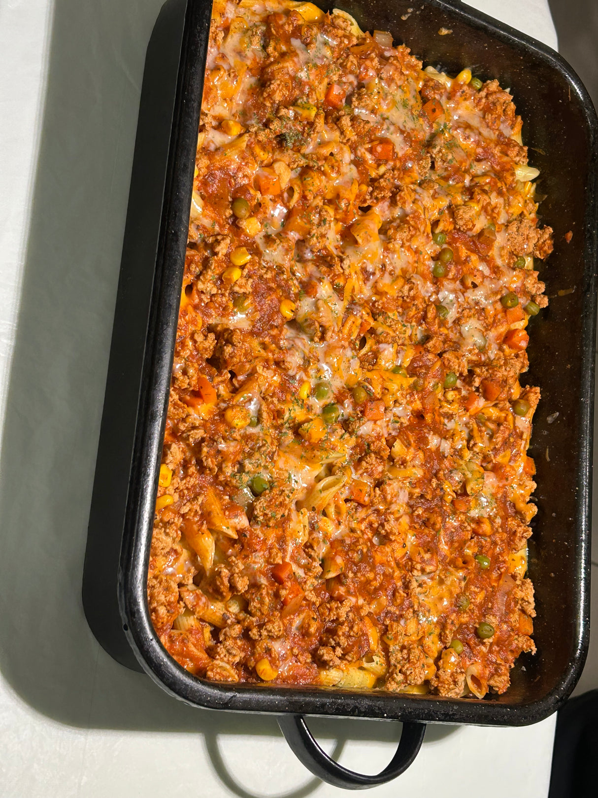 2 LAYER CHESSY GROUND CHICKEN PASTA